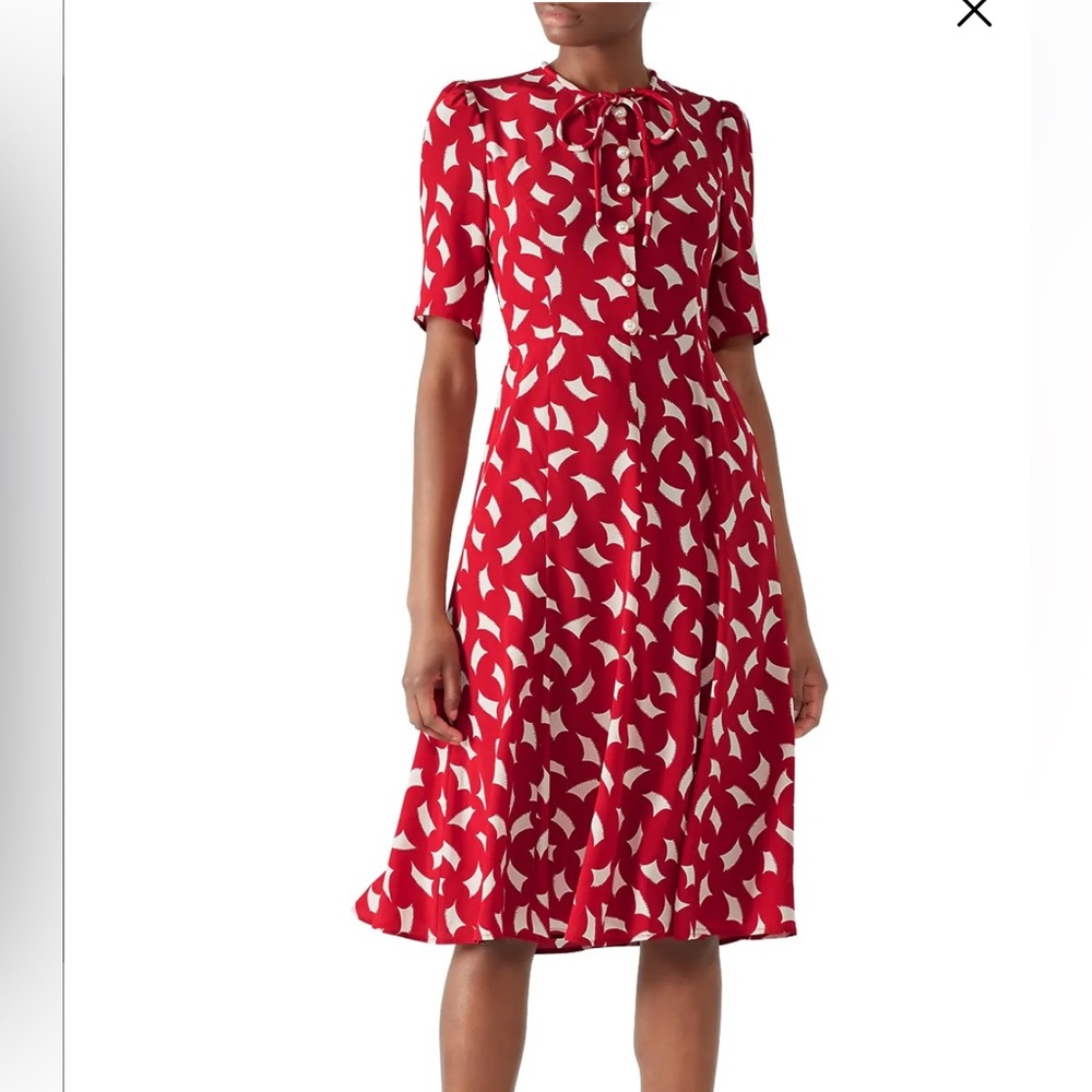 L.K. Bennett Montana Silk Dress Sz US 2